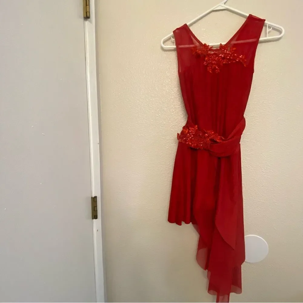 Red Dance costume 20609 We Both Know lyrical embellished MA-Medium adult
